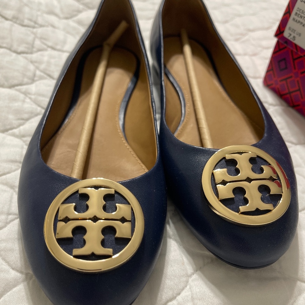 Never been worn Tory Burch Benton 2 Ballet Flat Nappa Leather